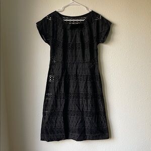 Vintage Eyelet Black Lace Dress Size Medium Mid Century Dress Vintage Cocktail
